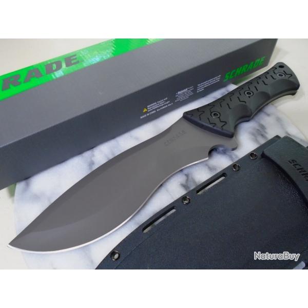 Couteau Fixe Schrade Little Ricky Lame Acier Inoxydable Manche Caoutchouc Noir �tui Kydex SCHF28
