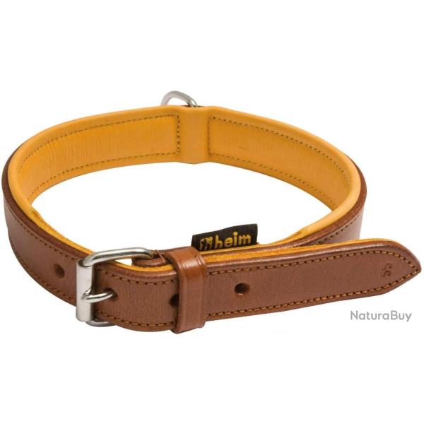 Colliers Country Sellerie pour chien cuir marron, doubl� cuir 55 cm - 2.5cm de largeur