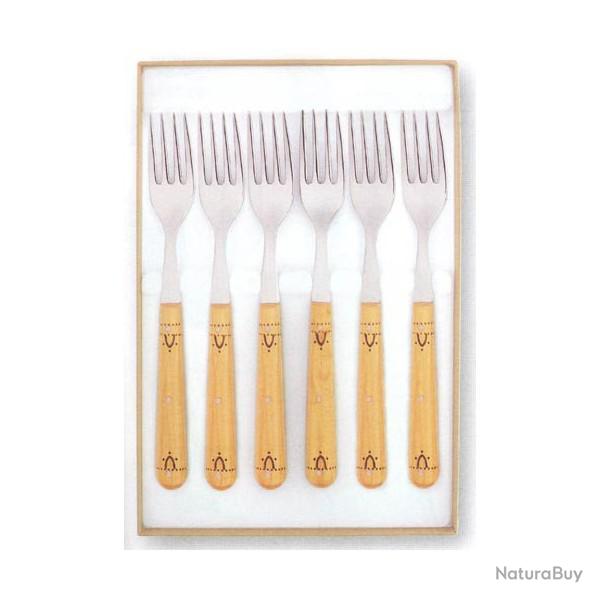LAGUIOLE - FOURCHETTES LAGUIOLE MANCHE EN CORNE VERITABLE - Boite de 6 fourchettes