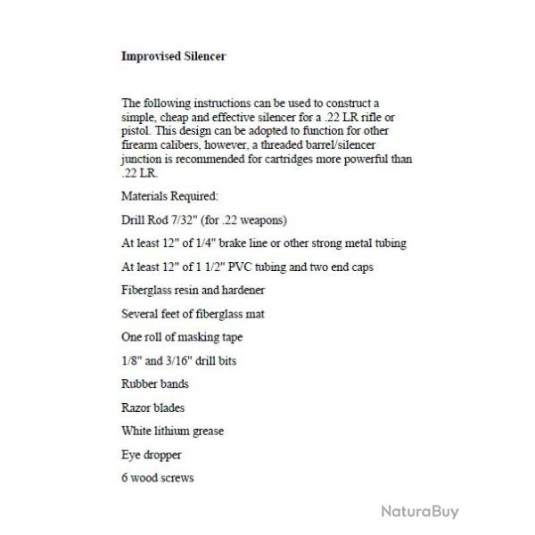 Ebook Livre Action - Improvised Silencer (Phnix, 2011, 7 Pages)