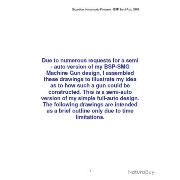 Ebook Livre Action - Semi Auto Bsp-Smg (All Measurements In Millimeters) (Phnix, 2011, 10 Pages)