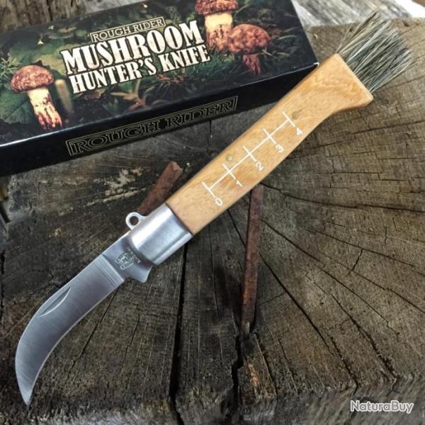 Lot de 3 Couteaux � Champignons Lame Acier Inox Manche Bois Brosse RR1400