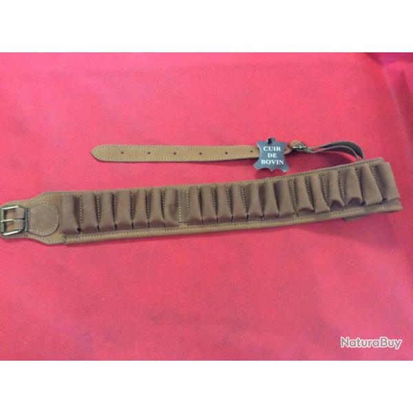 Cartouchi�re ceinture cal.12 en cuir marron