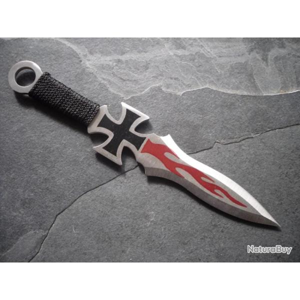 Set de 3 COUTEAU de LANCER   pour combat Motif  CROIX  DE  MALT