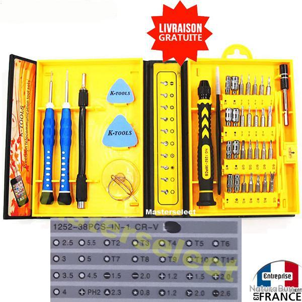 KIT DE DEMONTAGE REPARATION POUR TELEPHONE ECRAN VITRE PORTABLE VENTOUSE TOURNEVIS OUTILS