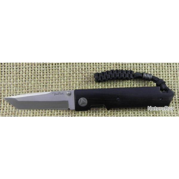 Couteau Pliant Acier D2 Benchmark Lame Tanto Manche Bois Linerlock BMK065