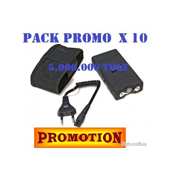 PACK PROMO 10 x SHOCKER ELECTRIQUE AVEC 5.000.000 V ET LAMPE LED 80 LUMENS