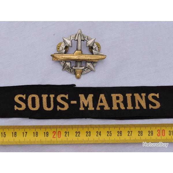 SOUS MARINS : ANCIENS  : INSIGNE de QUALIFICATION + RUBAN DE BACHI