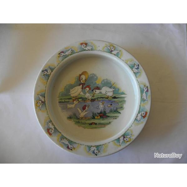 vintage ceramique assiette WADE pour b�b� ann�es 50