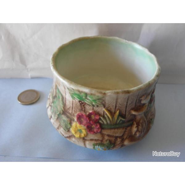 antique falcon ware peint � la main petit cache pot ? xix eme