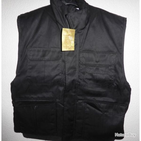 DESTOCKAGE Gilet noir multipoches matelass IDAHO taille L CHASSE PECHE RANDONNEE