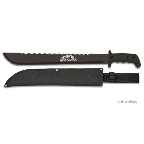 Machette Survie NOIR avec Dents de scie ( AMAZONAS 59.5 cm)