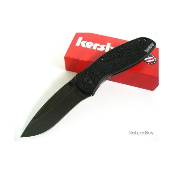 Couteau Kershaw Blur Acier 14C28N BlackWash Manche 6061-T6 made USA KS1670BW