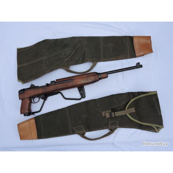 RARE ETUI TRANSPORT CARABINE U.S. M1.A1 CROSSE PLIANTE FRANCE 1950