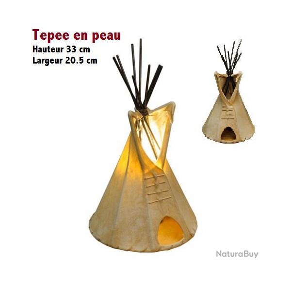 Lampe Tepee en peau de cerf  de 33 cm de haut