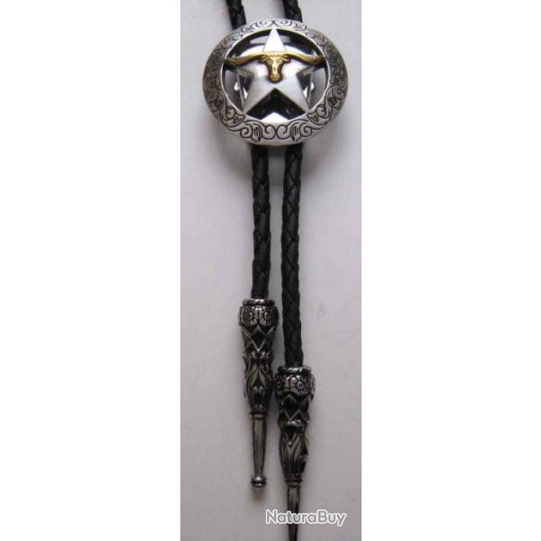 BOLO TIE  TEXAS-STAR LONGHORN - WESTERN - COUNTRY - Ref08