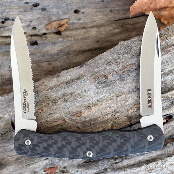 Couteau Cold Steel Lucky Gentleman Acier CTS XHP Manche Fibre de Carbone Italy CS54VPN
