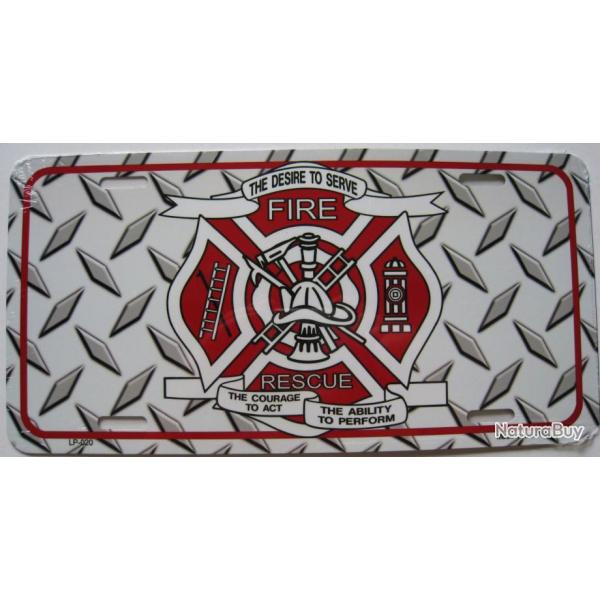 PLAQUE AUTO USA - FD - POMPIERS - Rf.020