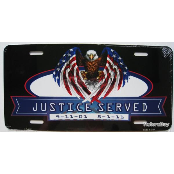 PLAQUE AUTO USA - JUSTICE - Rf.4181