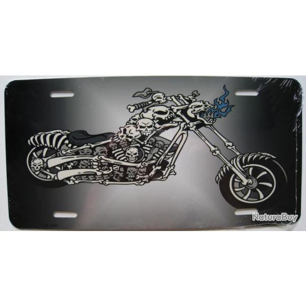 PLAQUE AUTO USA - CHOPPER/SKULL - Rf.3467