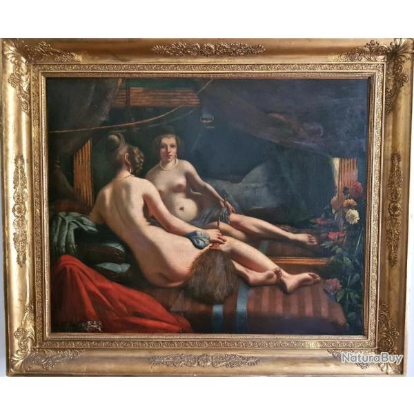 �douard Albert  grand nu de femme huile sur toile