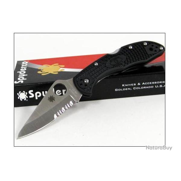 Spyderco Delica 4 Part Serr Couteau Spyderco Acier VG-10 Japan SC11PSBK