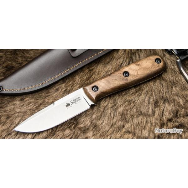 Couteau Kizlyar Colada Bowie Acier AUS-8 Manche Bois Etui Cuir Made In Russia KK0113