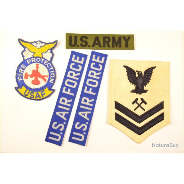 Lot patch tissu am�ricain U.S. US AIR FORCE FIRE PROTECTION ASAF ARMY