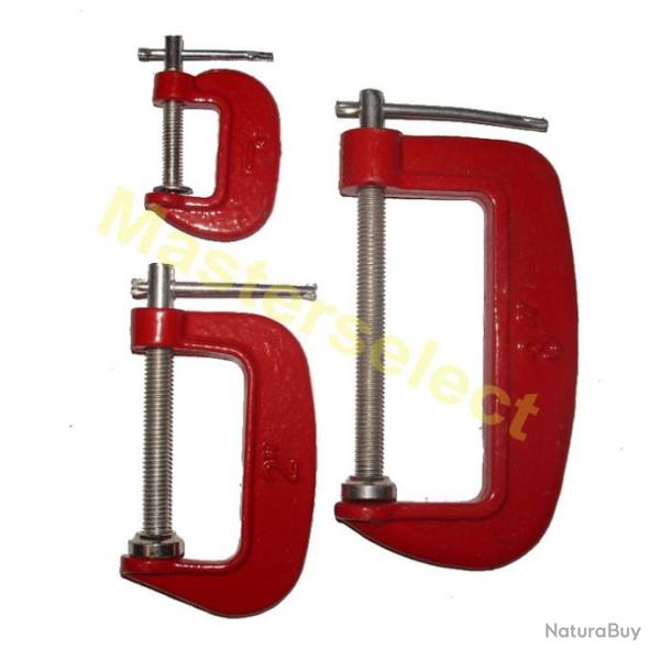 LOT DE 3 ETAUX DE SERRAGE EN G pour table , structure - PAS CHER -