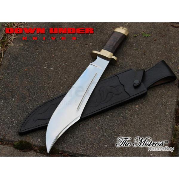 Couteau Crocodile Dundee DOWN UNDER The Mistress Bowie Acier 440C Manche Cuir Etui Cuir DUKM