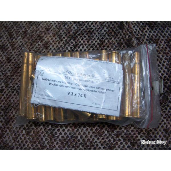 sachet de 20 douilles neuves SELLIER & BELLOT de calibre 9,3x74 R