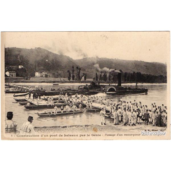 CPA -  Militaire Construction d'un pont de bateaux par le G�nie N�1212
