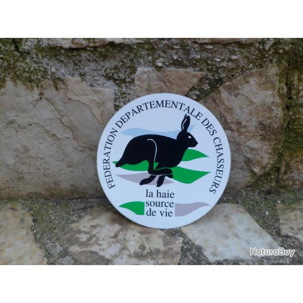 Superbe autocollant Fdration dpartementale des chasseurs "La Haie Source de Vie"