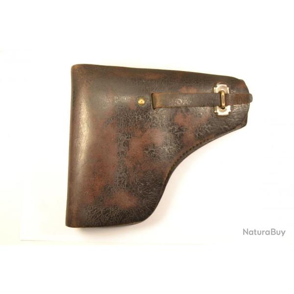 Etui / holster PA RUBY 7,65mm cuir noir style police / gendarmerie avec anneau dragonne