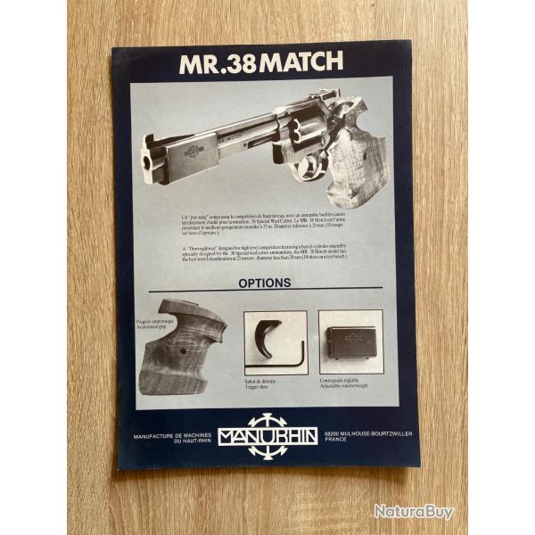 Feuillets/flyers  Manurhin MR 38 match cal 38 sp�cial