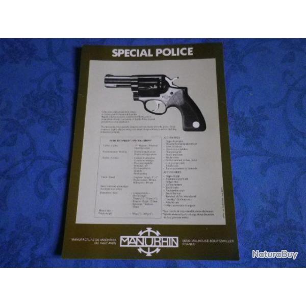 Feuillet/flyer technique manurhin MR "sp�cial POLICE"