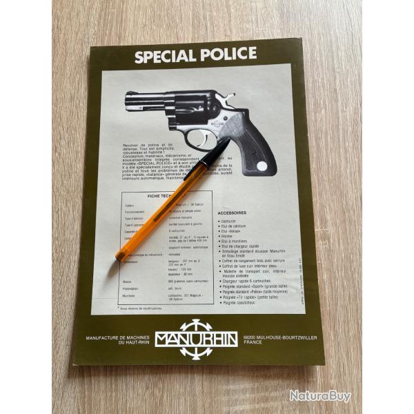 Feuillet/flyer technique manurhin MR "sp�cial POLICE"