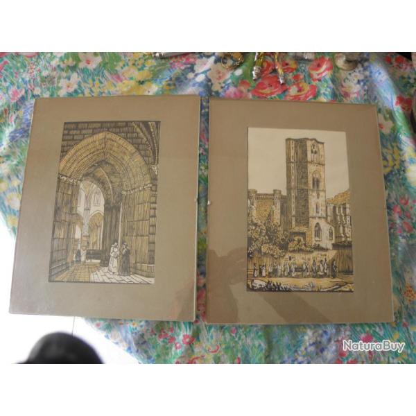 2 gravures religieuses