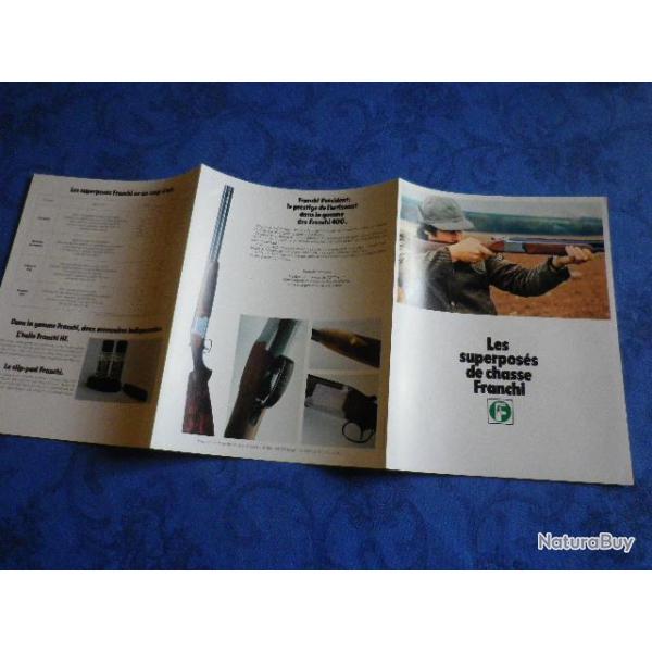 Catalogue dpliant FRANCHI superposs chasse 400 451 Falconet Alcione Diamond