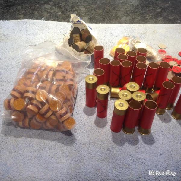 lot de douilles gros culot et bourres et rondelles