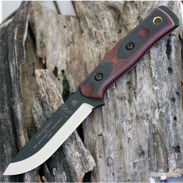 Couteau de Survie Tops B.O.B. Hunter Brothers of Bushcraft Acier 1095 USA Manche G-10 TPBROSRB