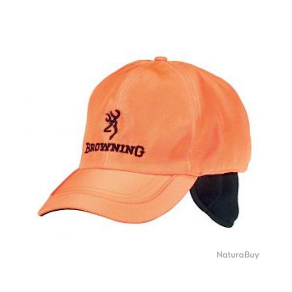 CASQUETTE BROWNING WINTER FLEECE AVEC CACHE OREILLE ORANGE TAILLE U