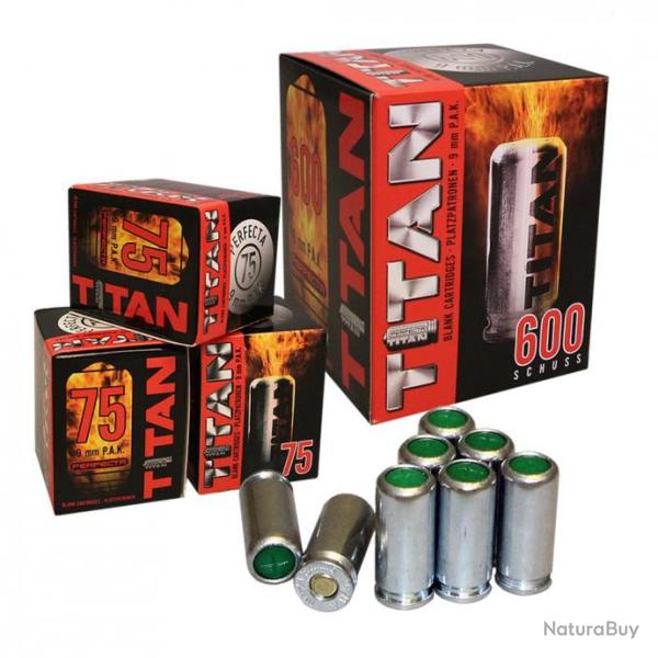 Pour Arme de dfence Boite de 600 Cartouches  Blanc  TITAN  UMAREX Cal. 9 mm PISTOLET