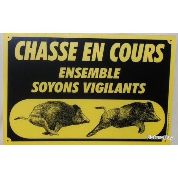 Panneaux de battue 60 x 40 cm jaune et noir