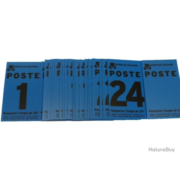 Num�ro de poste bleu de 1 � 24 + 3 vierges