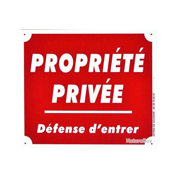 Pancartes Rouge Alu PROPRI�T� PRIV� - D�fense d'entrer