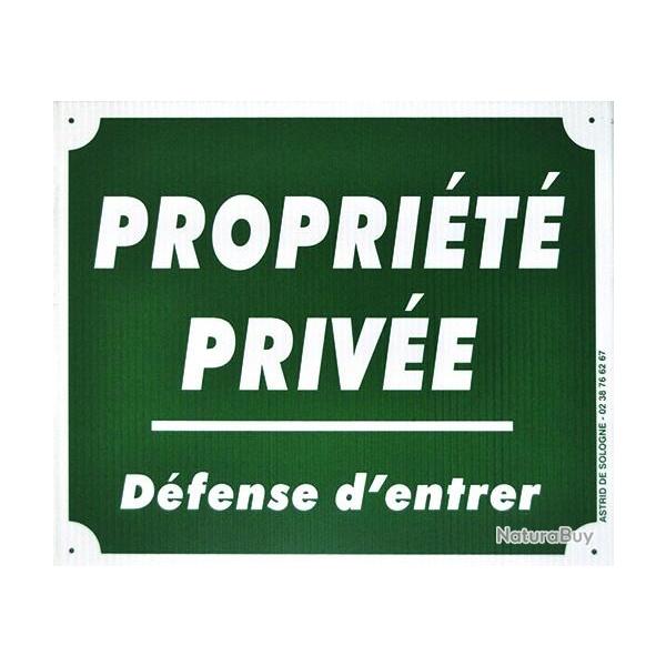 Pancartes verte Alu PROPRI�T� PRIV� - D�fense d'entrer