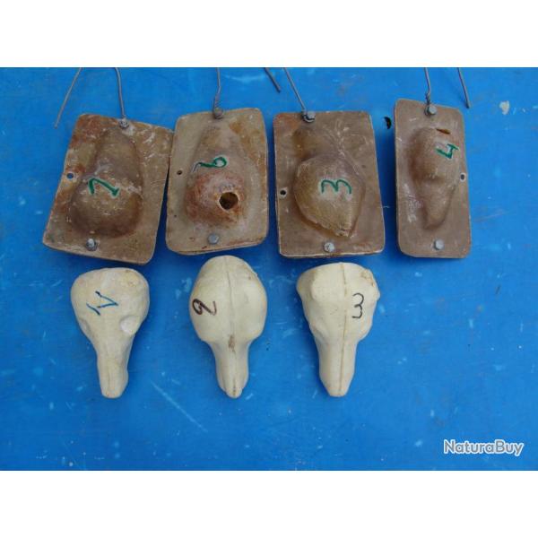 lot de moulage divers pour taxidermiste (chevreuils,oiseaux,renards) + fiche technique. lot N2