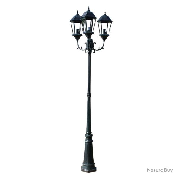 Lampadaire extrieur triple 230 cm vert et noir luminaire dcoration 2402089
