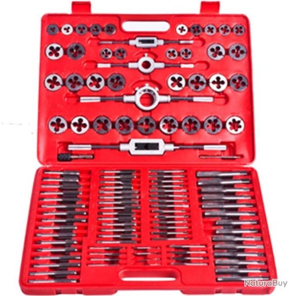 Coffret tarauds et fili�res 111 pi�ces outils garage atelier bricolage rouge 3402105